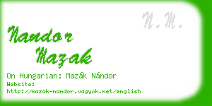 nandor mazak business card