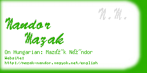 nandor mazak business card